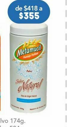 Farmacia San Pablo Metamucil nat pol 49.15gr tub c/504gr oferta