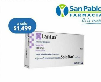Farmacia San Pablo Lantus s/star pluma iny 3.64mg jer c/5 oferta