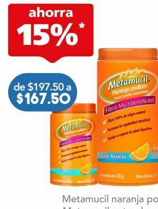 Farmacia San Pablo Metamucil nar pol 56.18gr bot c/174gr oferta