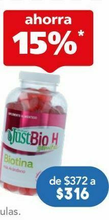 Farmacia San Pablo Just bio h gomitas biotina c/110pzs oferta