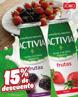 Zorro Activia yoghurt beber ciruela pasa y fresa oferta