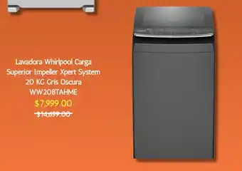 Whirlpool lavadora carga superior impeller xpert system