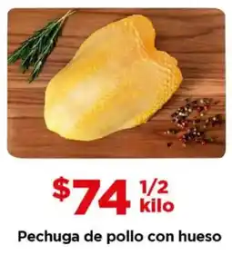 Bodega Aurrerá Pechuga de pollo con hueso oferta