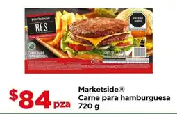 Bodega Aurrerá Marketside carne para hamburguesa pza oferta