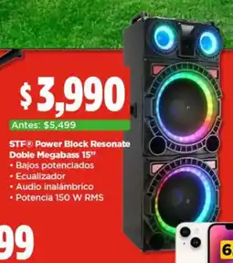 Bodega Aurrerá Stf power block resonate doble megabass 15" oferta