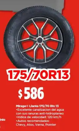 Bodega Aurrerá MirageLlanta 175/70 Rin 13 oferta