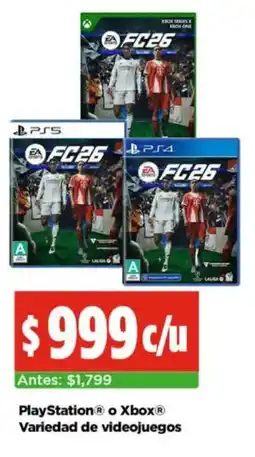 Bodega Aurrerá Playstation o xbox variedad de videojuegos oferta