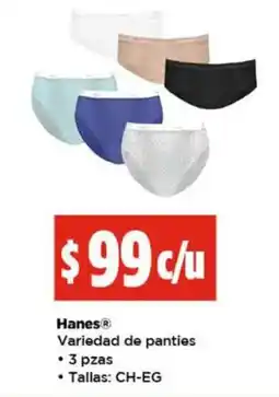 Bodega Aurrerá Hanes variedad de panties oferta