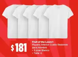 Bodega Aurrerá Fruit of the loom playera interior cuello redondo para hombre oferta