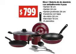 Bodega Aurrerá Ekco batería de de aluminio con antiadherente oferta