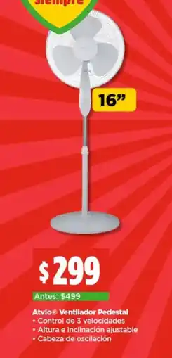 Bodega Aurrerá Atvio ventilador pedestal 16" oferta