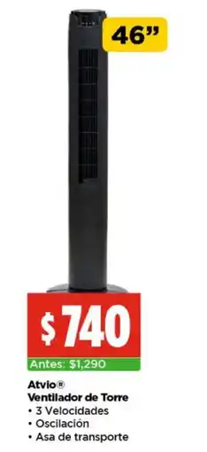 Bodega Aurrerá Atvio ventilador de torre 46" oferta
