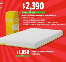 Bodega Aurrerá Nooz colchón essential matrimonial oferta