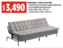 Bodega Aurrerá Mainstays sofá cama gris oferta