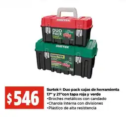 Bodega Aurrerá Surtek duo pack cajas de herramienta oferta