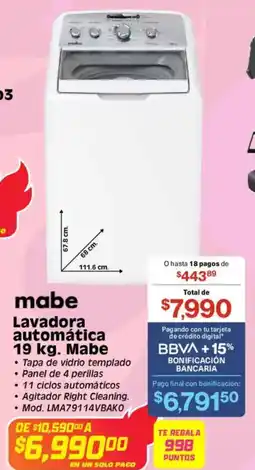 Soriana Híper Mabe lavadora automática oferta