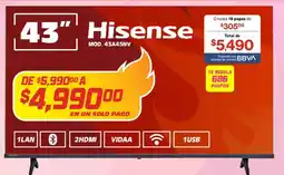 Soriana Híper Hisense smart tv 43" oferta