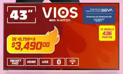 Soriana Híper Vios smart fhd 43" oferta