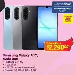 Soriana Híper Samsung galaxy A17 cada uno oferta