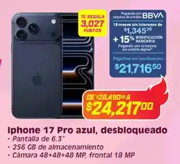 Soriana Híper iPhone 17 pro azul, desbloqueado oferta