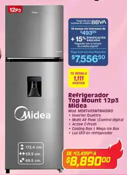 Soriana Híper Midea refrigerador top mount 12p3 oferta