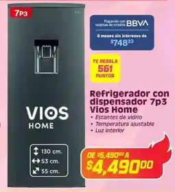 Soriana Híper Vios home refrigerador con dispensador 7p3 oferta