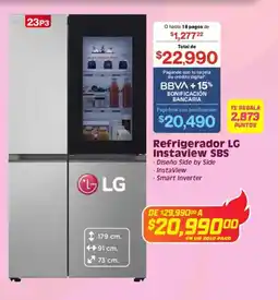 Soriana Híper Lg refrigerador instaview sbs oferta