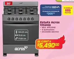 Soriana Híper Acros titanio estufa 30" oferta