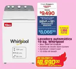 Soriana Híper Whirlpool lavadora automática oferta