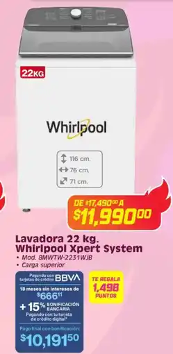 Soriana Híper Whirlpool lavadora xpert system oferta