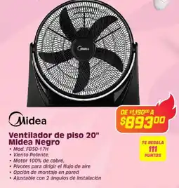 Soriana Híper Midea ventilador de piso 20" oferta