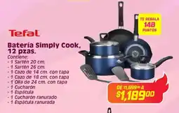 Soriana Híper Tefal batería simply cook, oferta