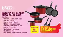 Soriana Híper Ekco batería color rojo oferta