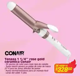 Soriana Híper Conair tenaza 1 1/4"" rose gold ceramica oferta