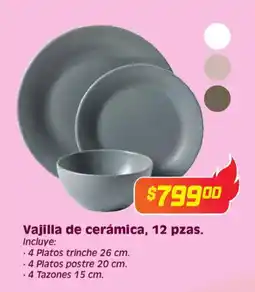 Soriana Híper Vajilla de cerámica oferta