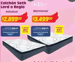 Soriana Híper Colchón seth lord o regio matrimonial oferta