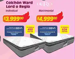 Soriana Híper Colchón ward lord o regio individual oferta