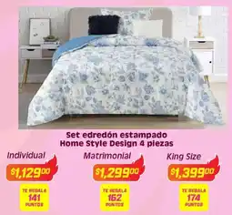 Soriana Híper Set edredón estampado home style design individual oferta
