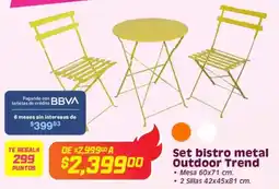 Soriana Híper Set bistro metal Outdoor Trend oferta