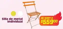 Soriana Híper Silla de metal individual oferta