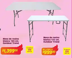 Soriana Híper Outdoor trend mesa de resina blanca oferta