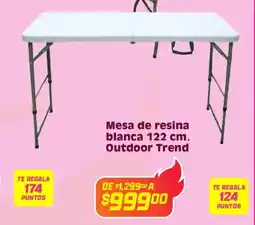 Soriana Híper Outdoor trend mesa de resina blanca oferta