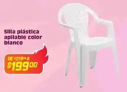 Soriana Híper Silla plástica apilable color blanco oferta