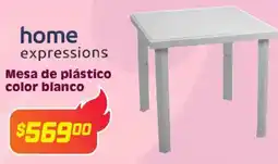 Soriana Híper Home expressions mesa de plástico color blanco oferta