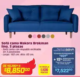 Soriana Híper Sofá cama makora brokman lino oferta