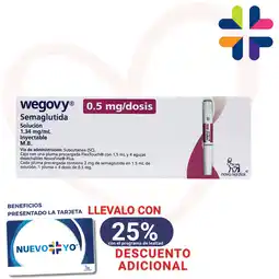 Farmacias Bazar WEGOVY FLEX TOUCH 0.5MG 1 PLUMA PRECARGADA 4 DOSIS oferta