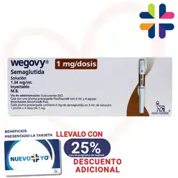 Farmacias Bazar WEGOVY FLEX TOUCH 1MG 1 PLUMA PRECARGADA 4 DOSIS oferta
