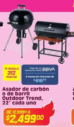 Soriana Híper Outdoor trend asador de carbón o de barril oferta