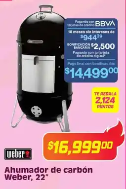 Soriana Híper Weber ahumador de carbón 22" oferta