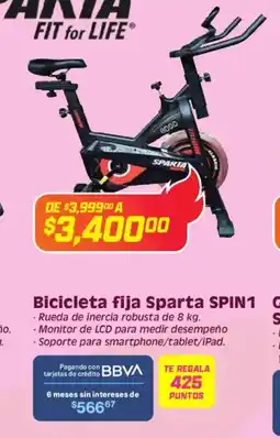 Soriana Híper Bicicleta fija sparta spin1 oferta